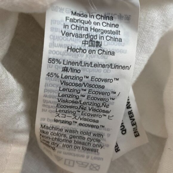 J. Crew Womens Shirt Medium Linen Blend Button-Front Long Sleeve Henley - Picture 5 of 11